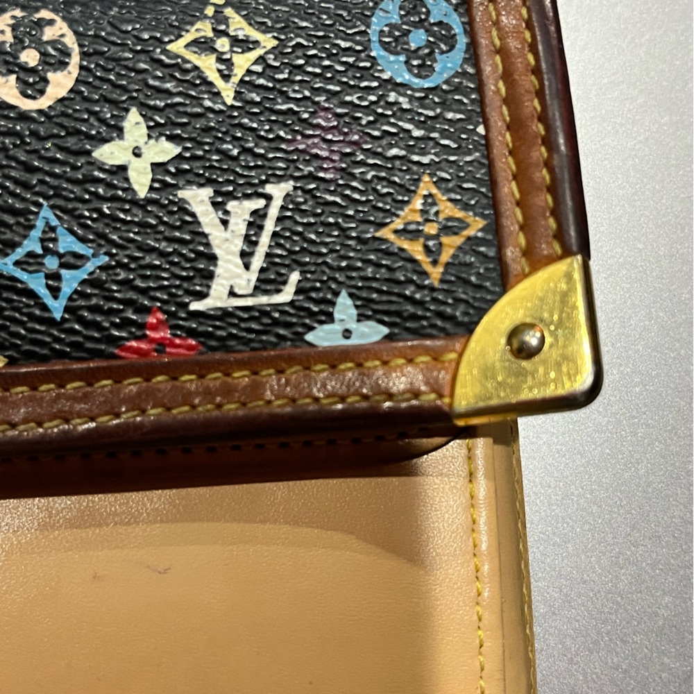 EUC Louis Vuitton Porte Tresor International Black Multicolor Murakami Wallet - Picture 11 of 17